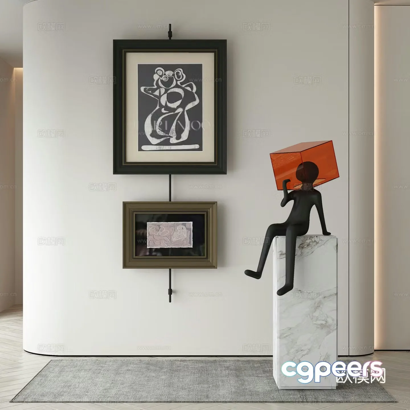 Modern Wasabi Hanging Painting Oil Painting 3D Model