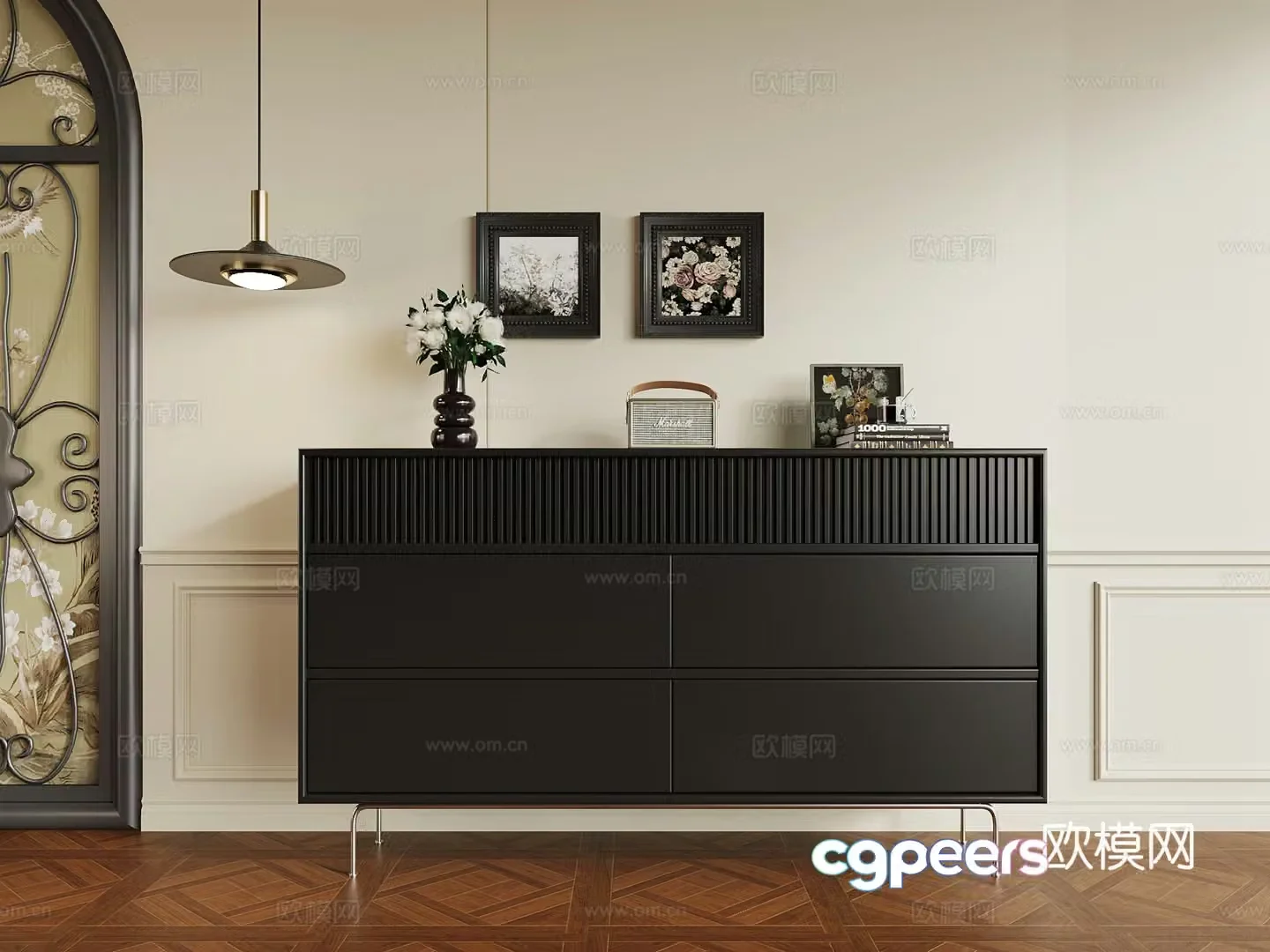 020 Entrance Cabinet French Entrance Cabinet 3D Model