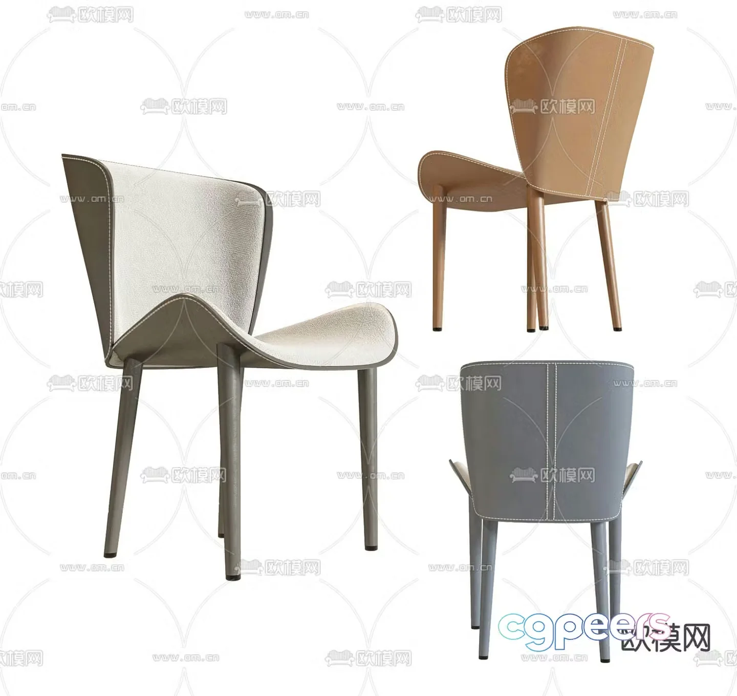Minotti single chair 3d model