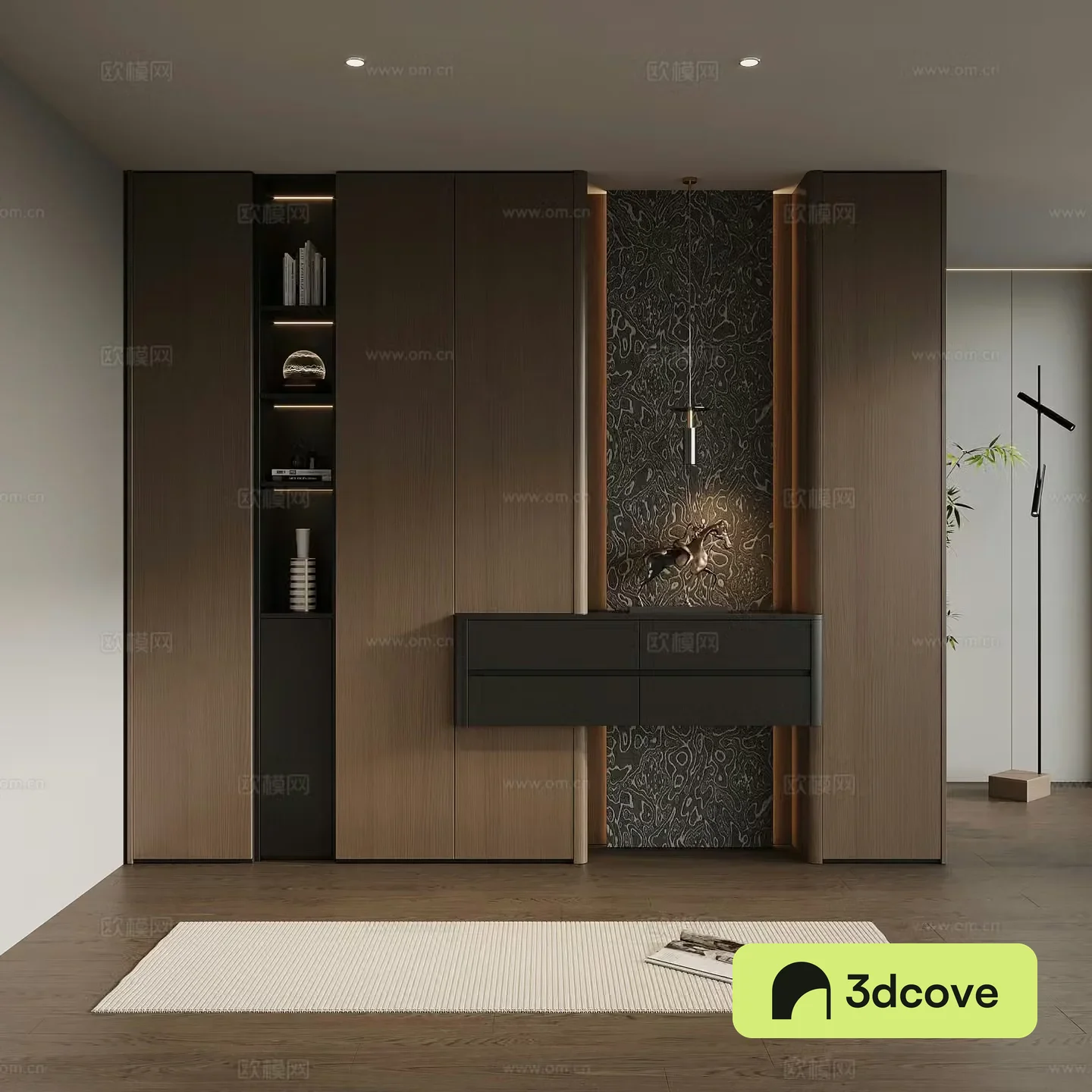 Italian minimalist porch cabinet door-entry shoe cabinet porch background