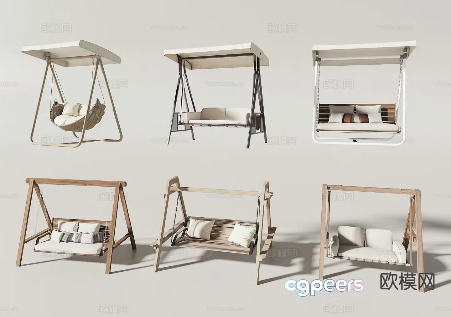 Outdoor swing courtyard hanging chair balcony chair 3d model
