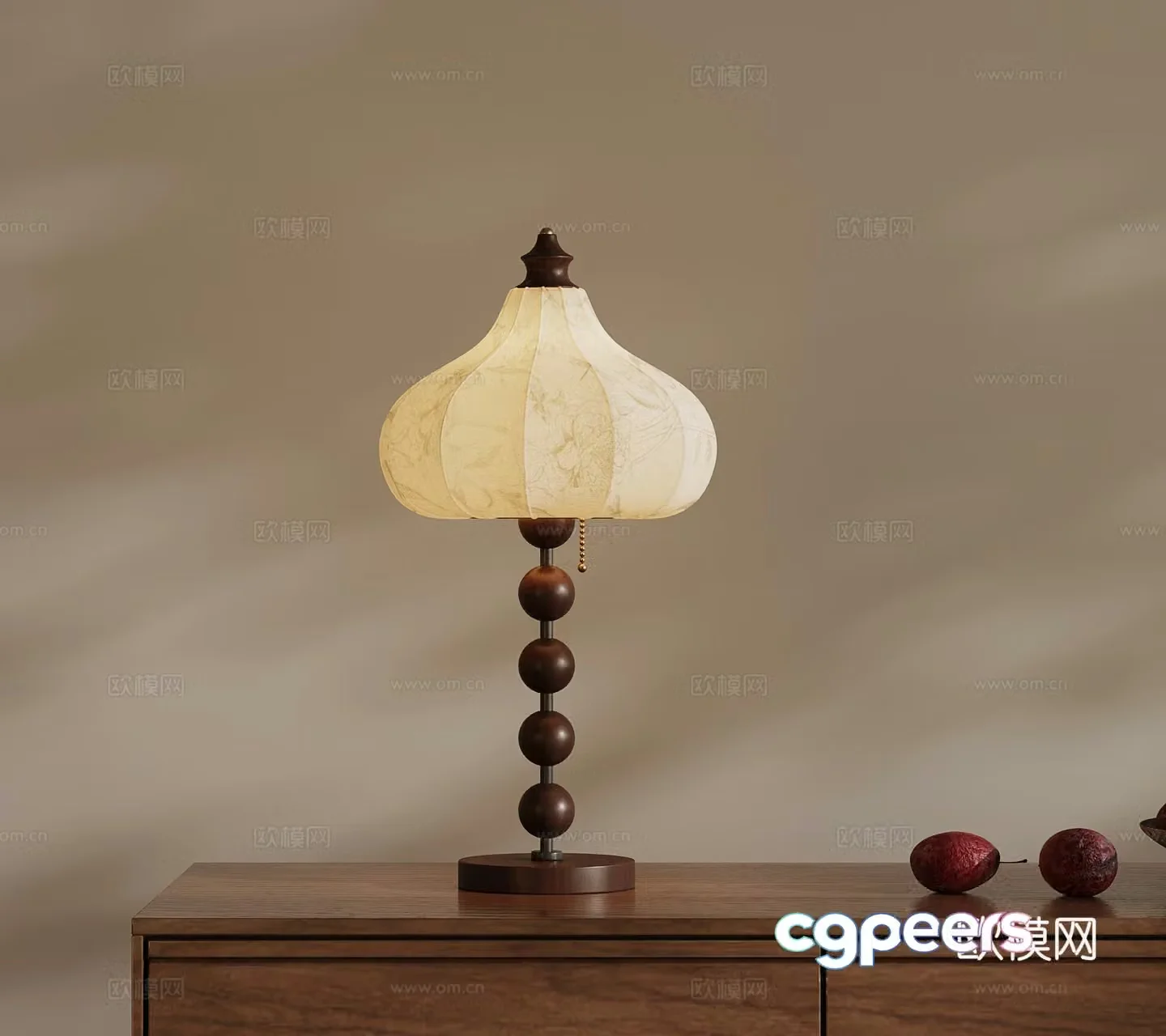French medieval style table lamp 3d model
