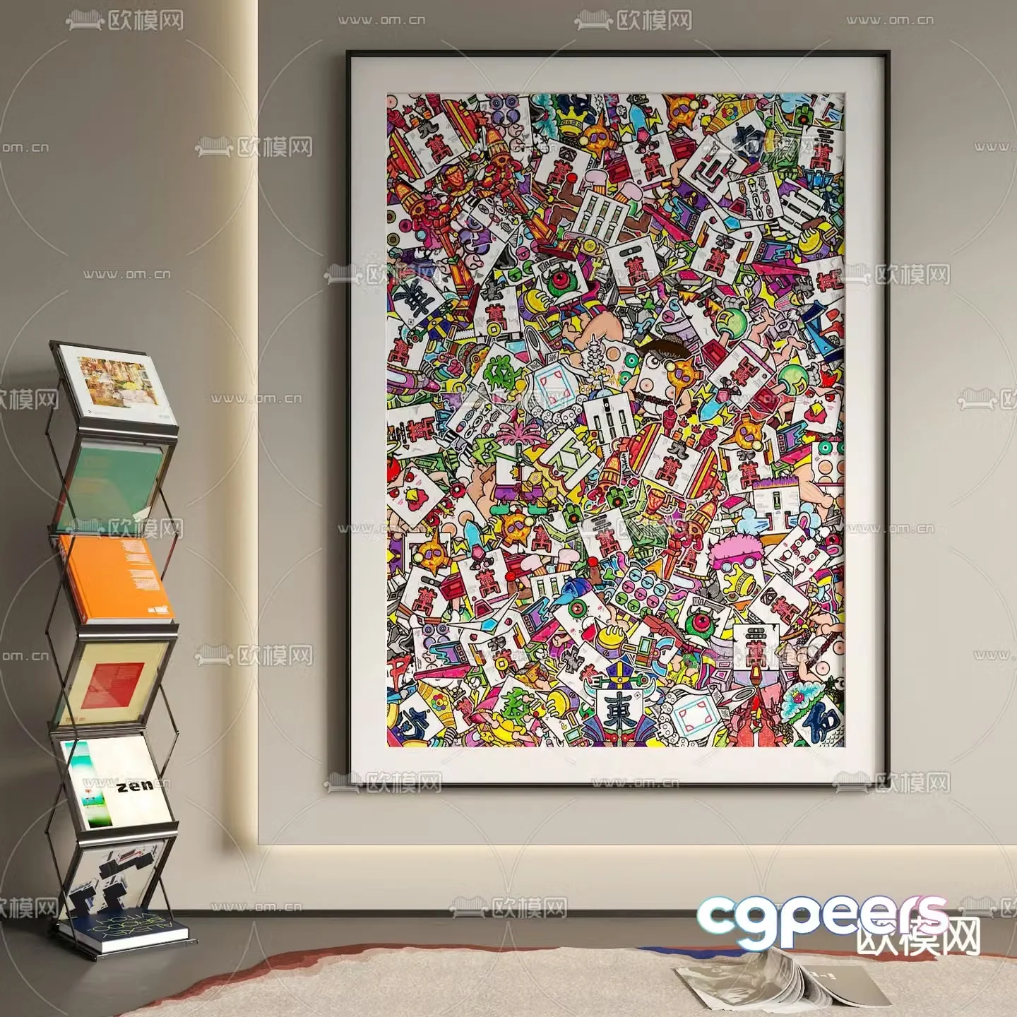 Decorative painting Abstract painting Art painting 3d model