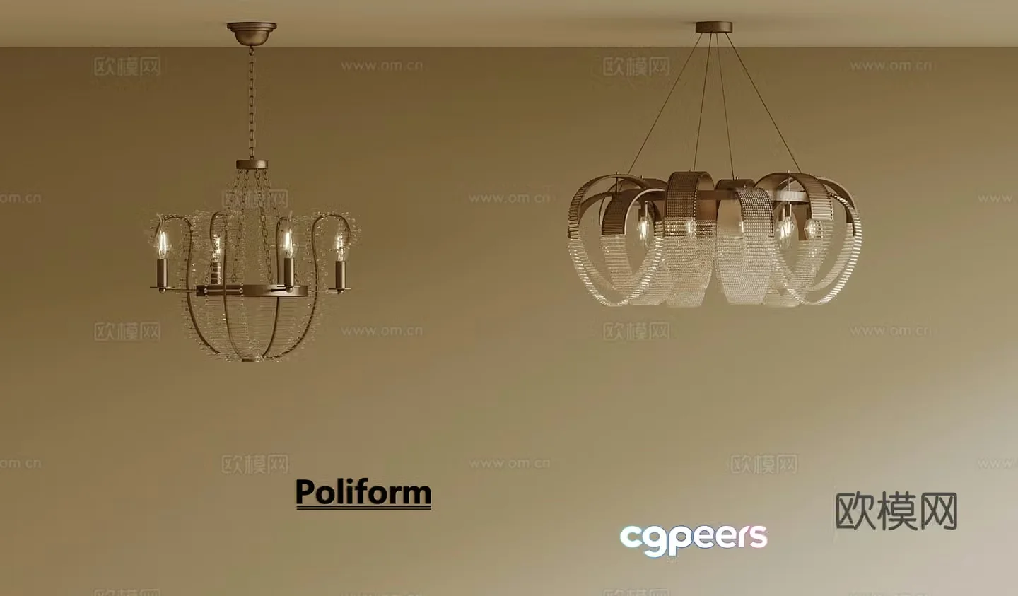 French chandeliers 3d model
