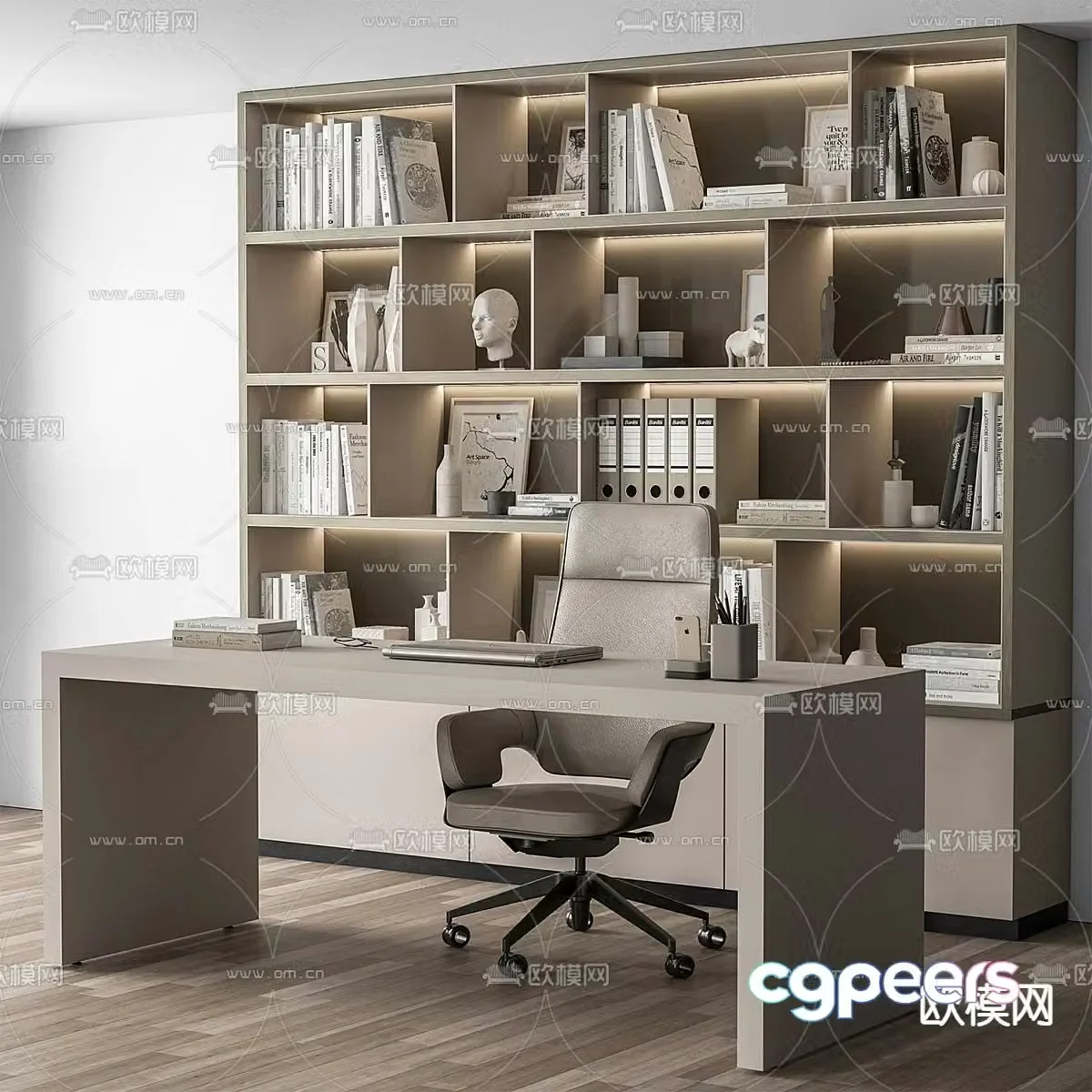 Modern office desk and chair desk desk and chair 3d model