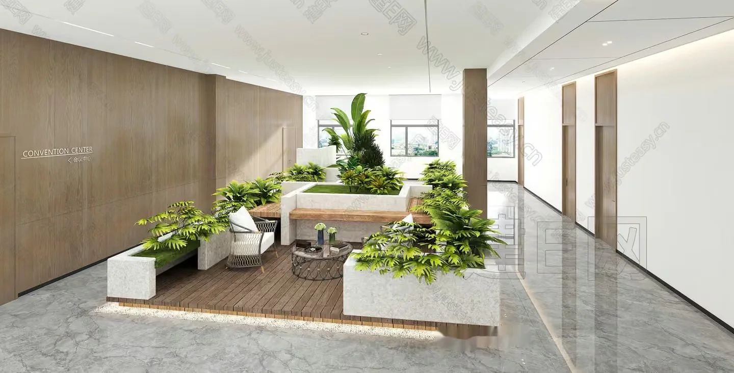 Modern Office Space 3D Model – 2700 – VRAY Render