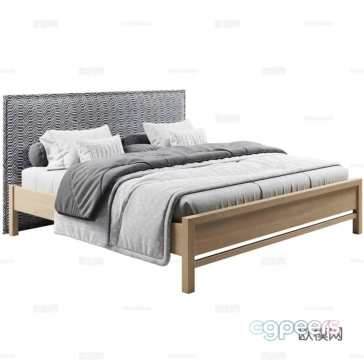 Rene bed double bed 3d model