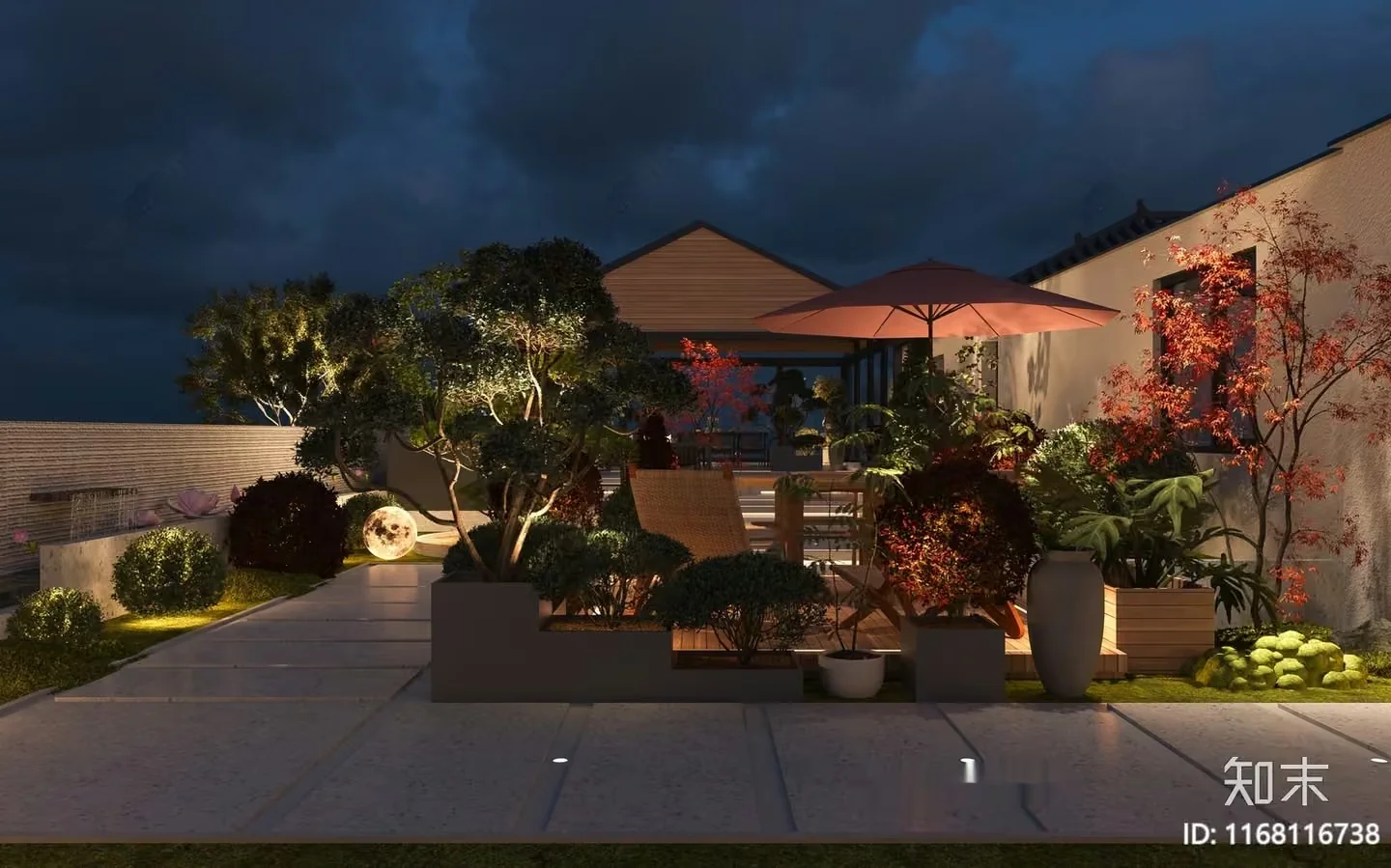 A Modern Patio 3D Model – 2295 – VRAY Render