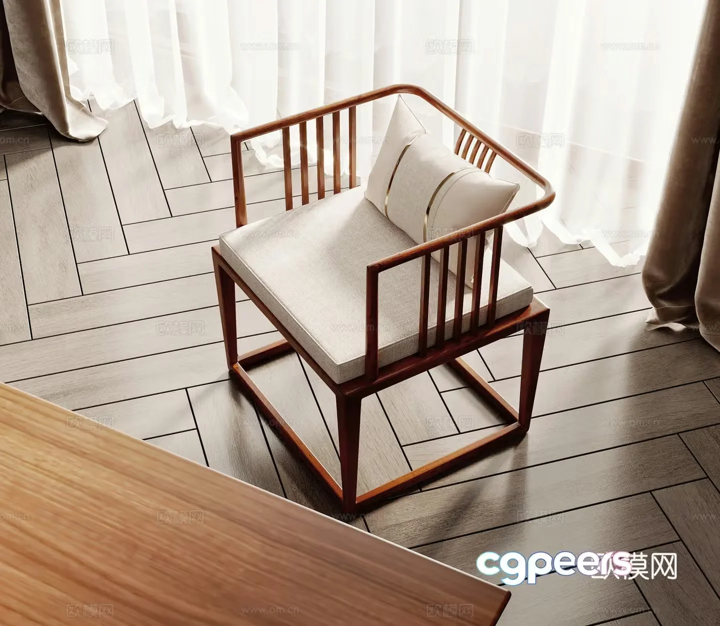 New Chinese style chair Taishi chair 3d model