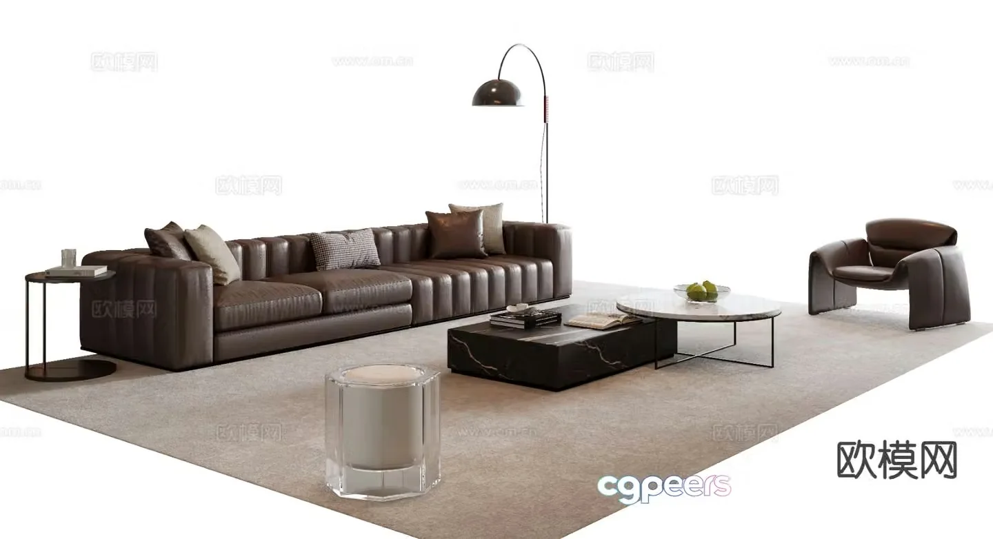 Italian sectional sofa 3d model