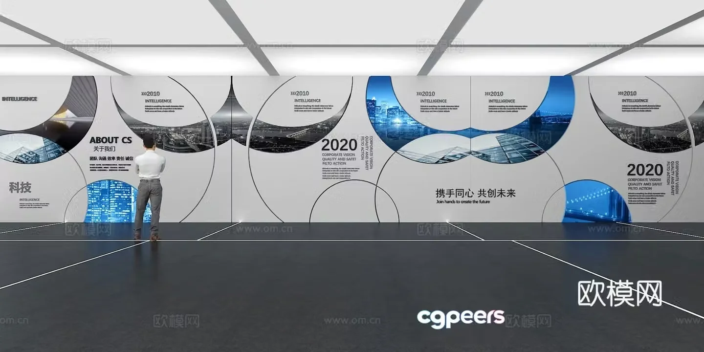 Cultural wall Corporate culture wall Display wall Theme wall Exhibition hall Campus culture Corridor 3D model