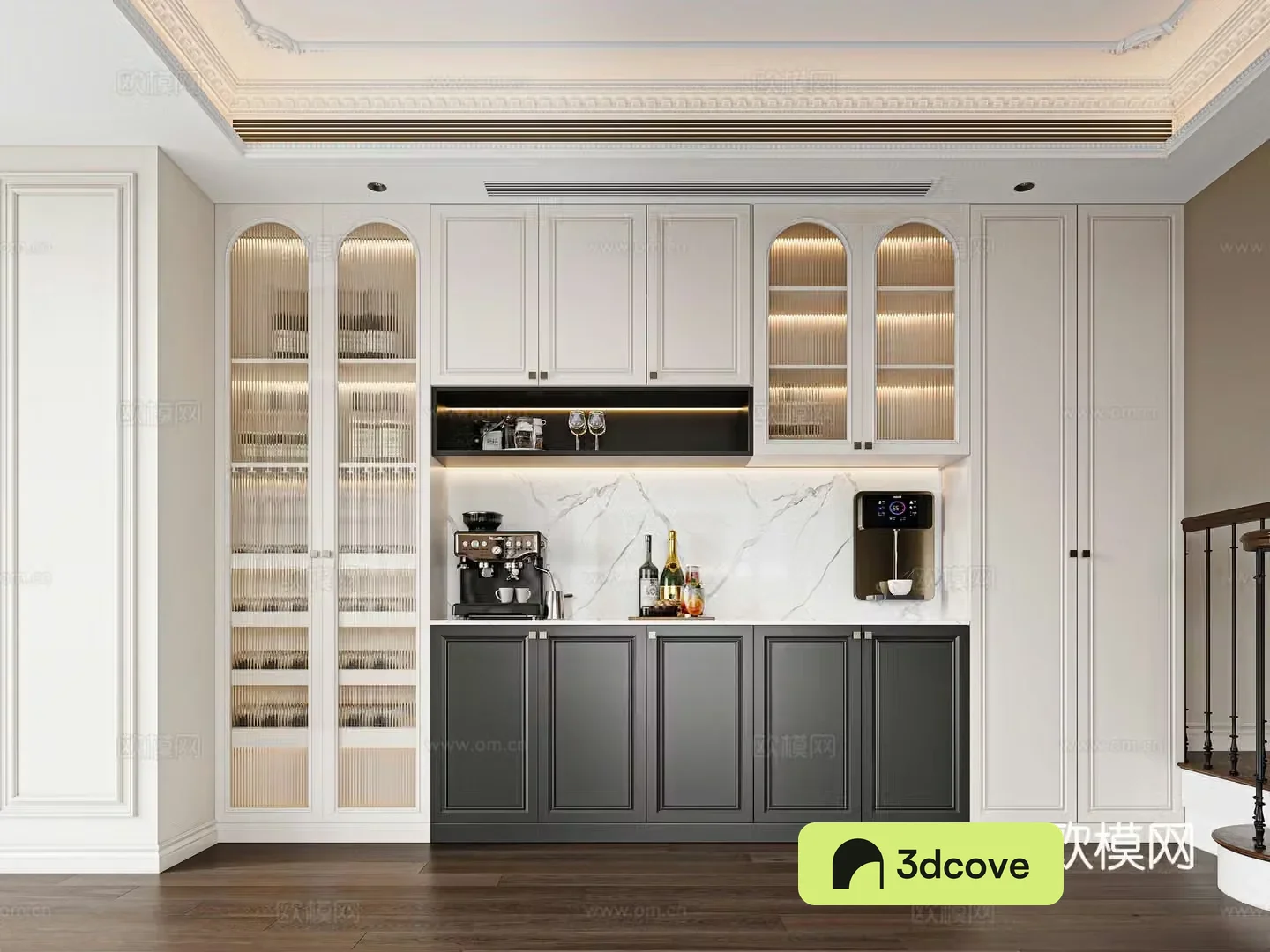 French sideboard glass wine cabinet coffee machine French wine cabinet American sideboard