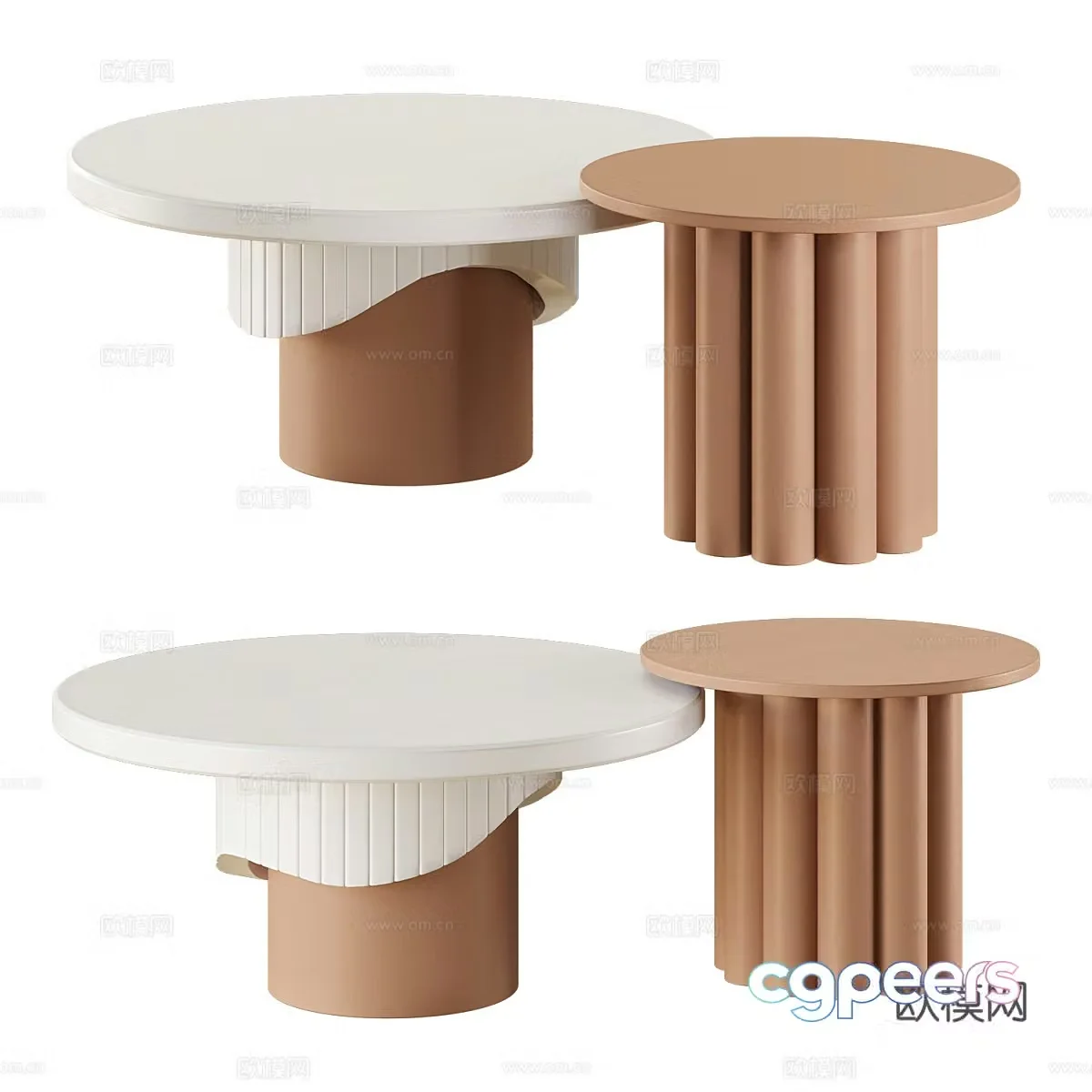 Modern Creamy Japani Coffee Table 3D Model