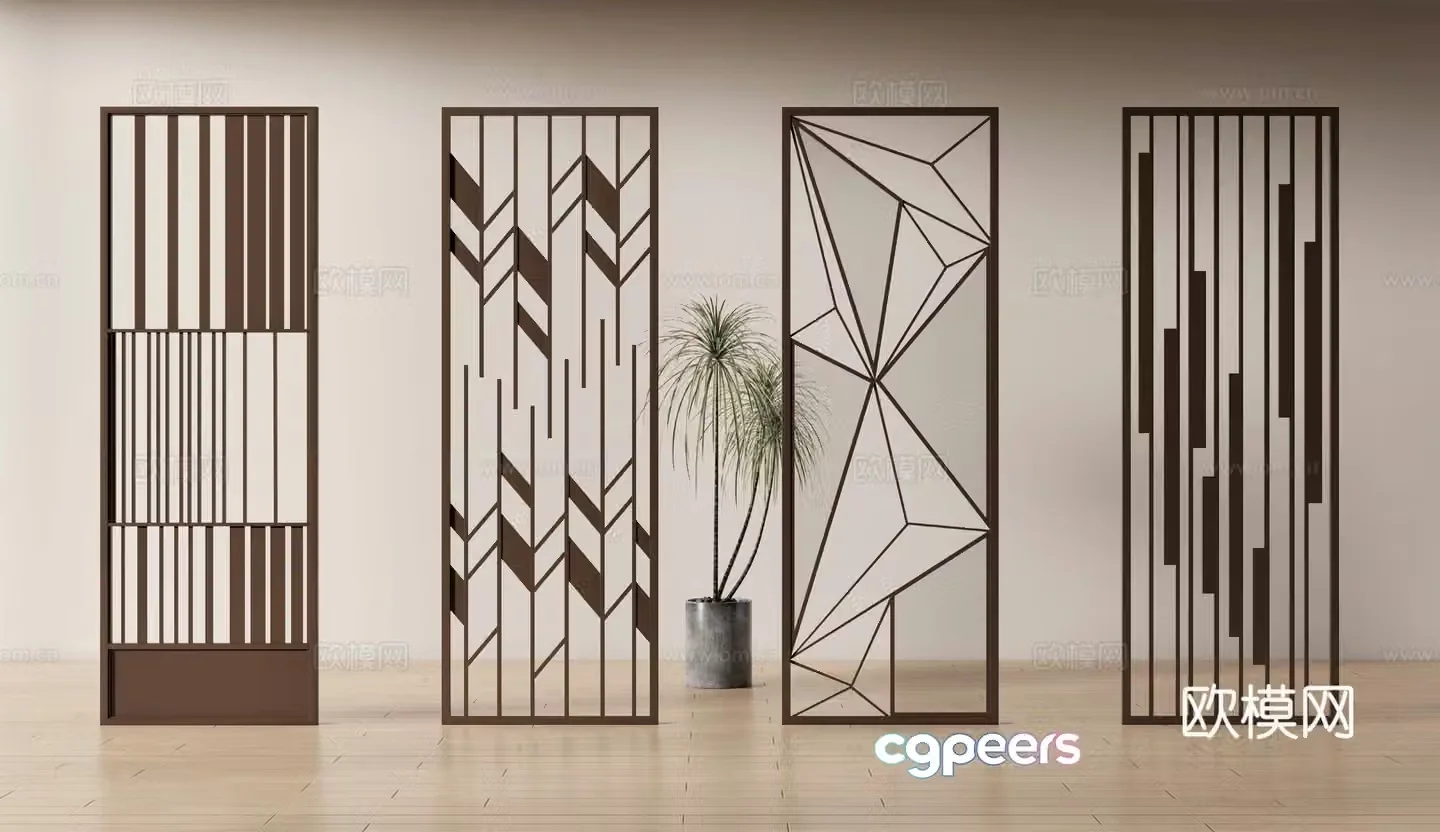 Modern screen partition 3d model