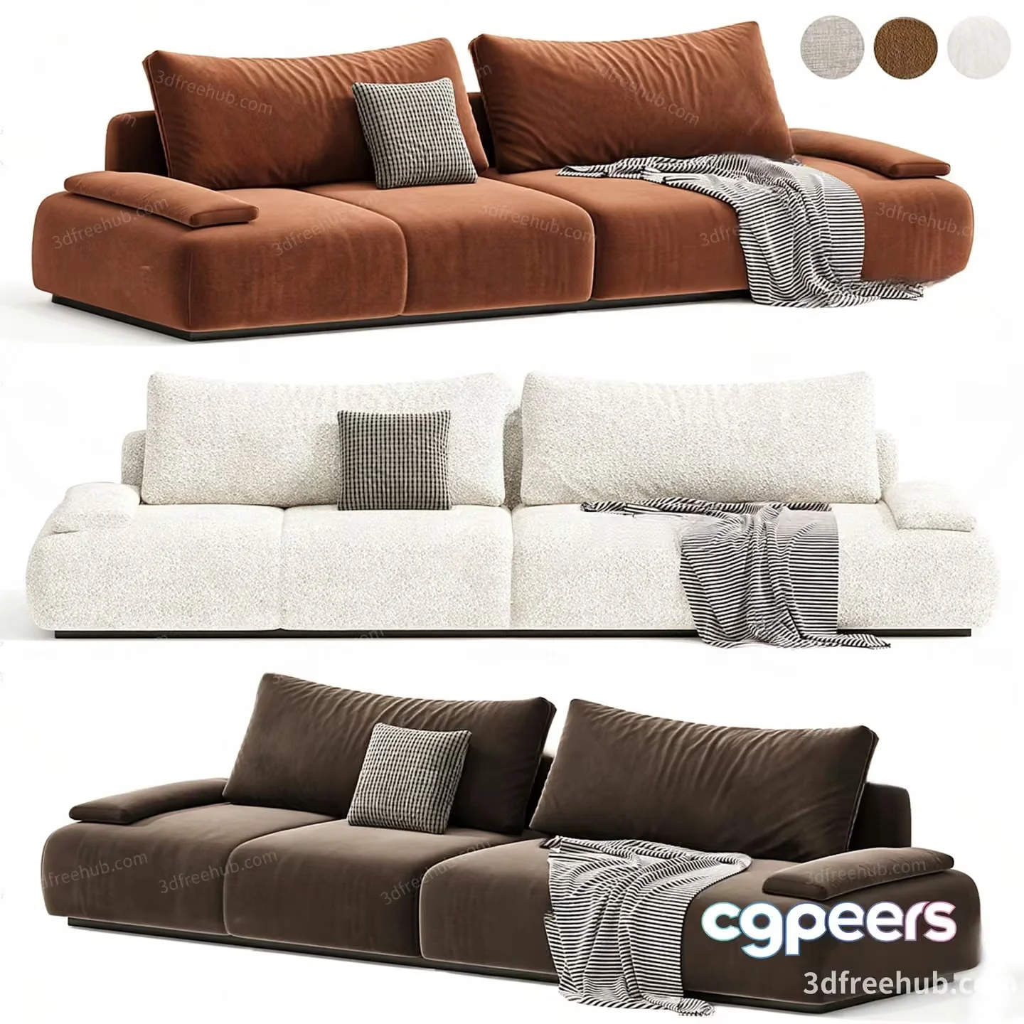Modern Living Room Sofa 3D Model – 2534 – VRAY Render