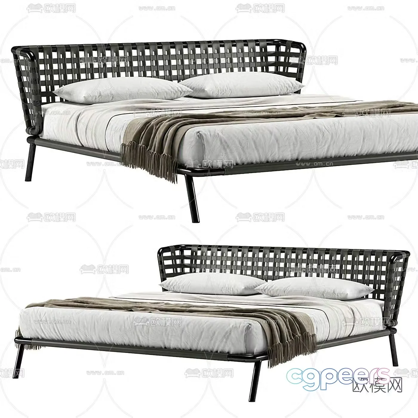 FLEXFORM fabric double bed 3d model