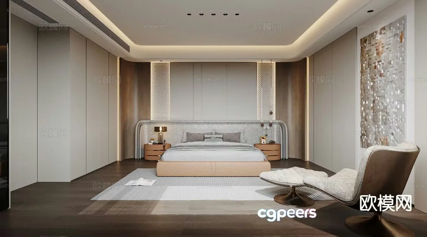 Modern bedroom master bedroom dressing room 3d model