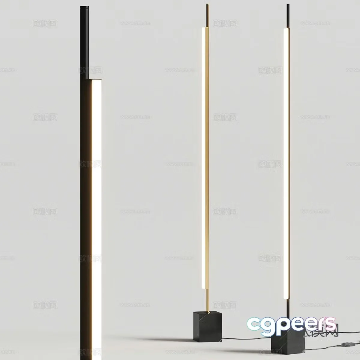 Modern minimalist linear floor lamp 3d model