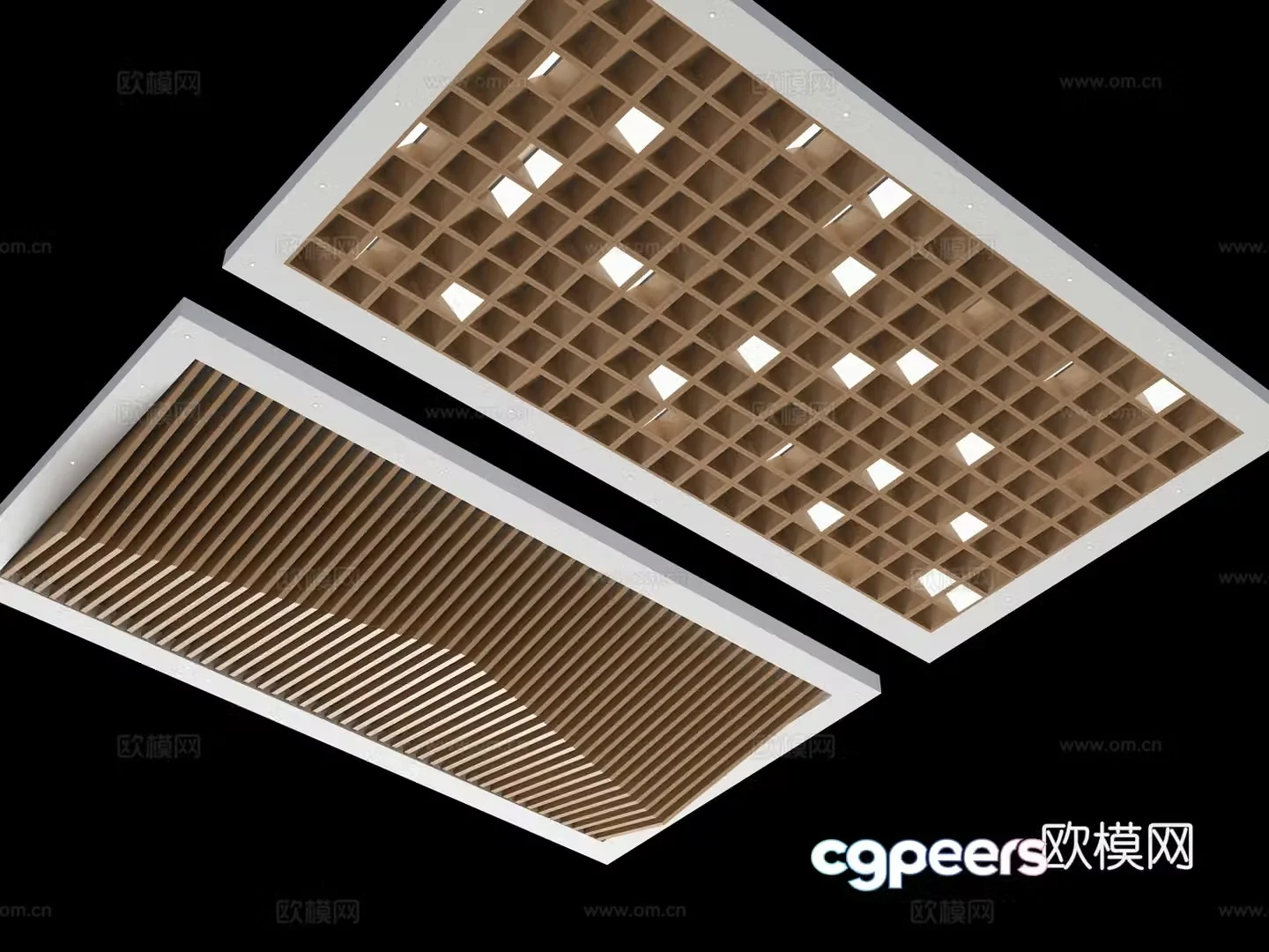Modern industrial ceiling Modern square ceiling Grating ceiling Lu Fangtong Grating ceiling Square 3D model