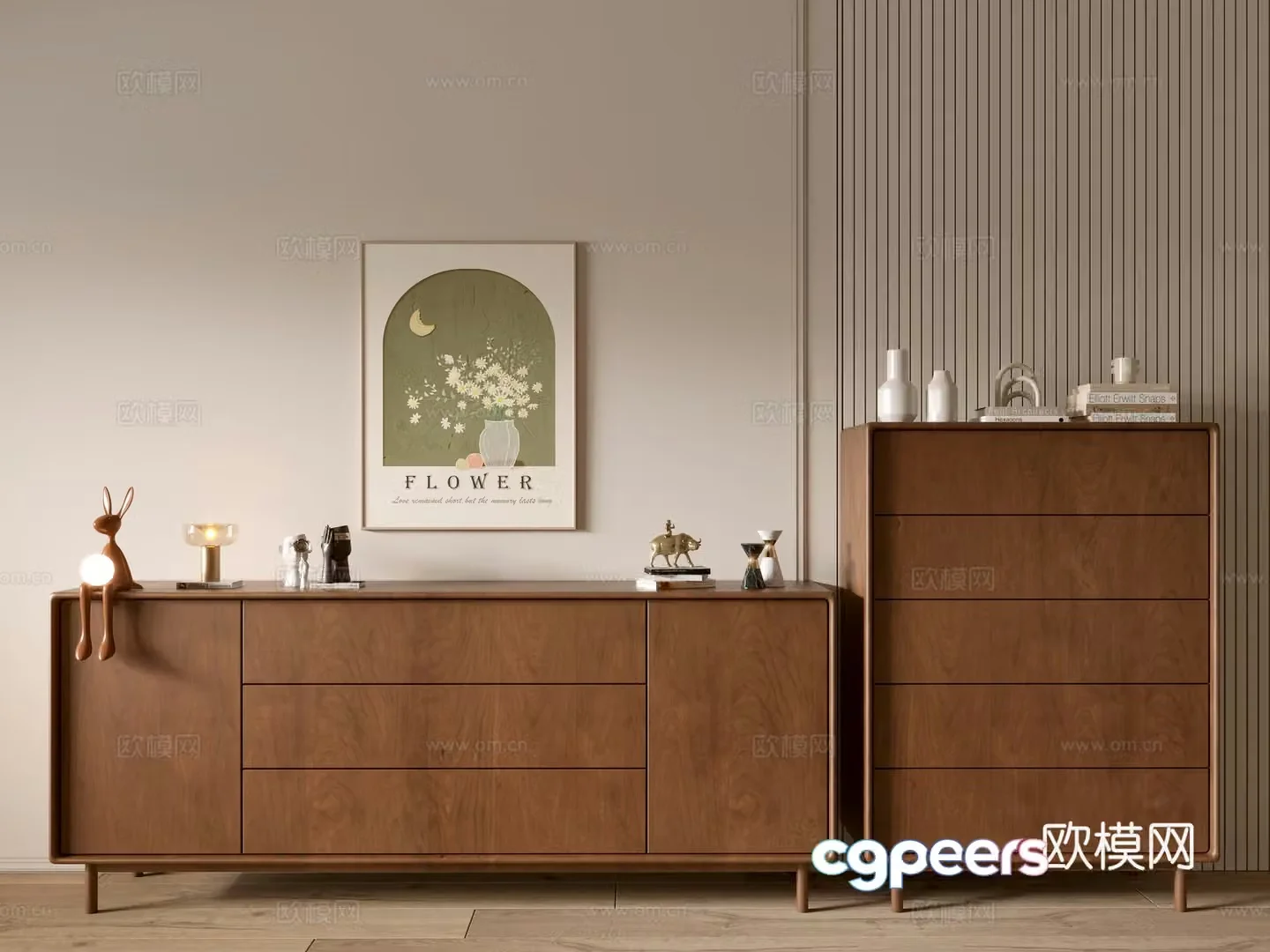Modern wood grain cabinet minimalist wind cabinet whole cabinet sideboard cabinet balcony cabinet storage cabinet 3d model