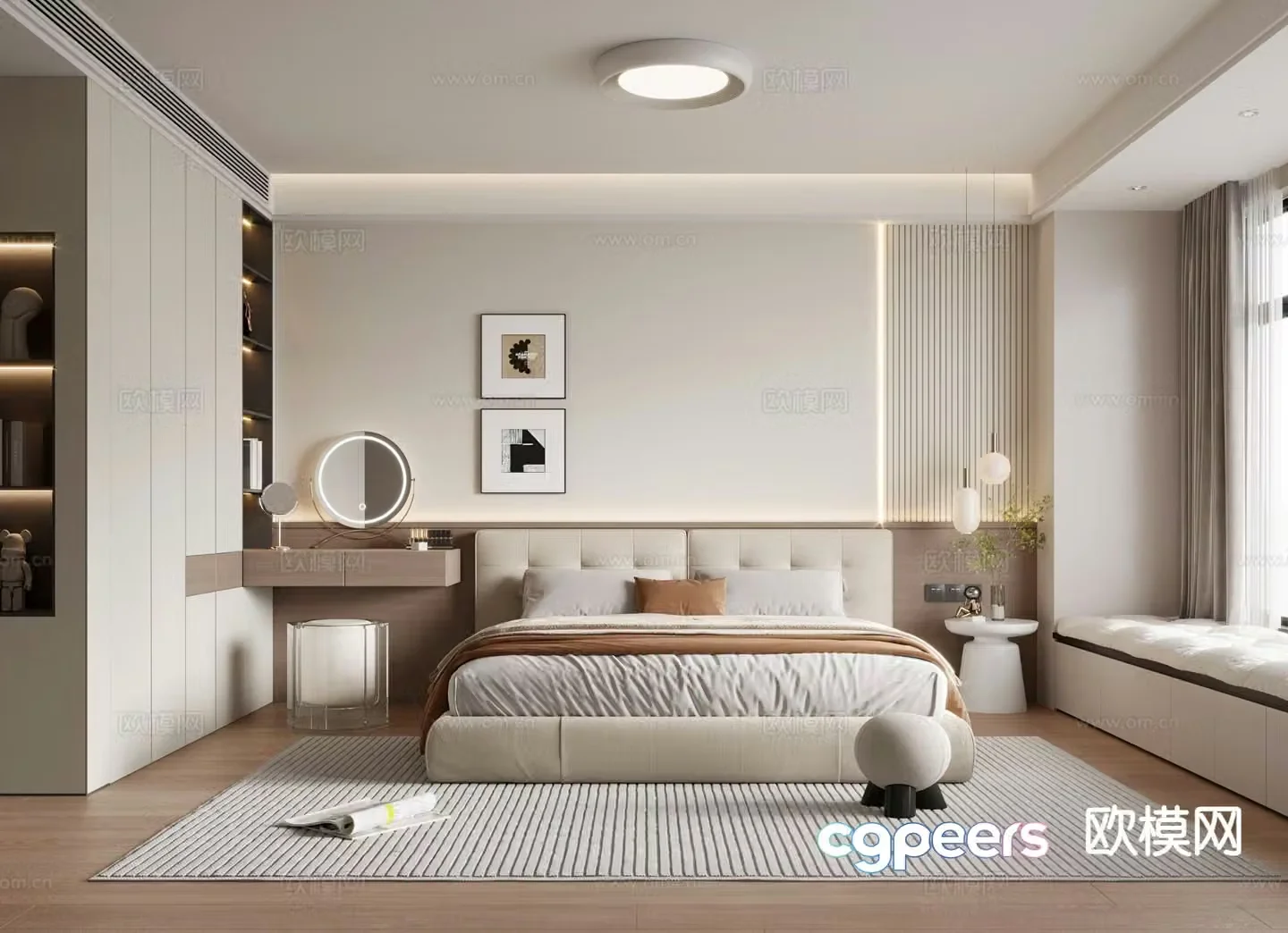 Modern bedroom master bedroom 3d model