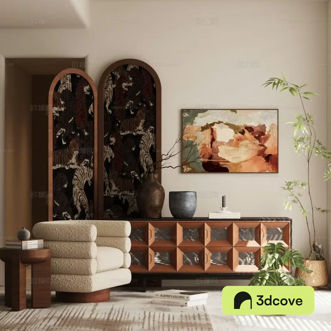 Middle-aged style chest cabinet Middle-aged style porch cabinet end view porch cabinet retro style decorative cabinet side cabinet 3D model