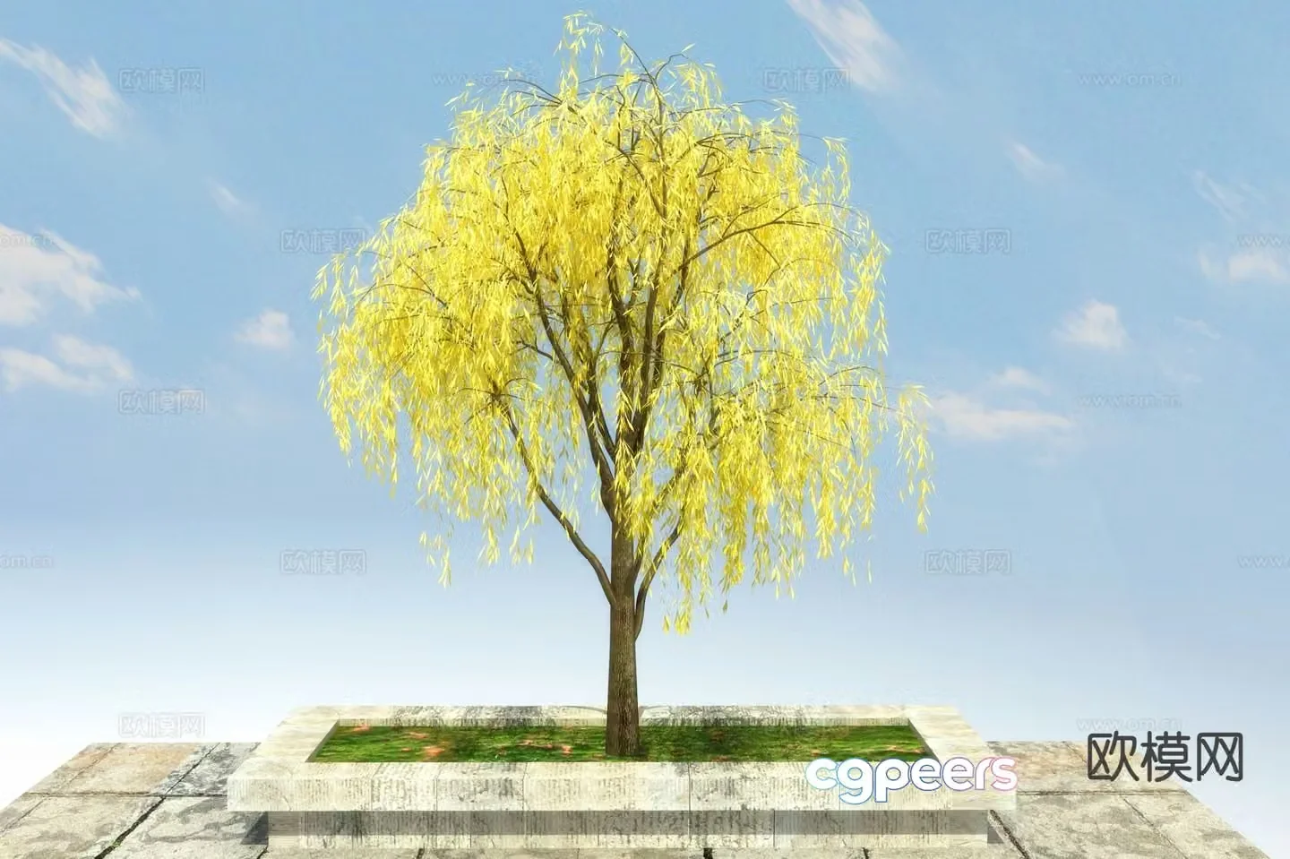 Landscape tree tree weeping willow 3d model