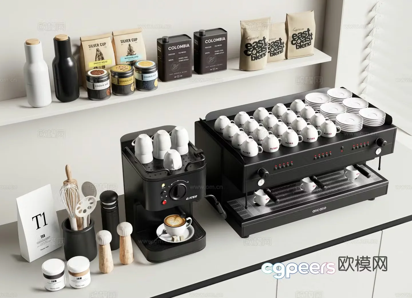 Coffee machine beverage machine coffee supplies bagged coffee beans 3d model