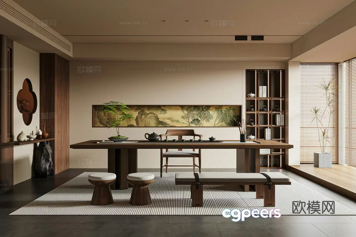 New Chinese tea room 3D model