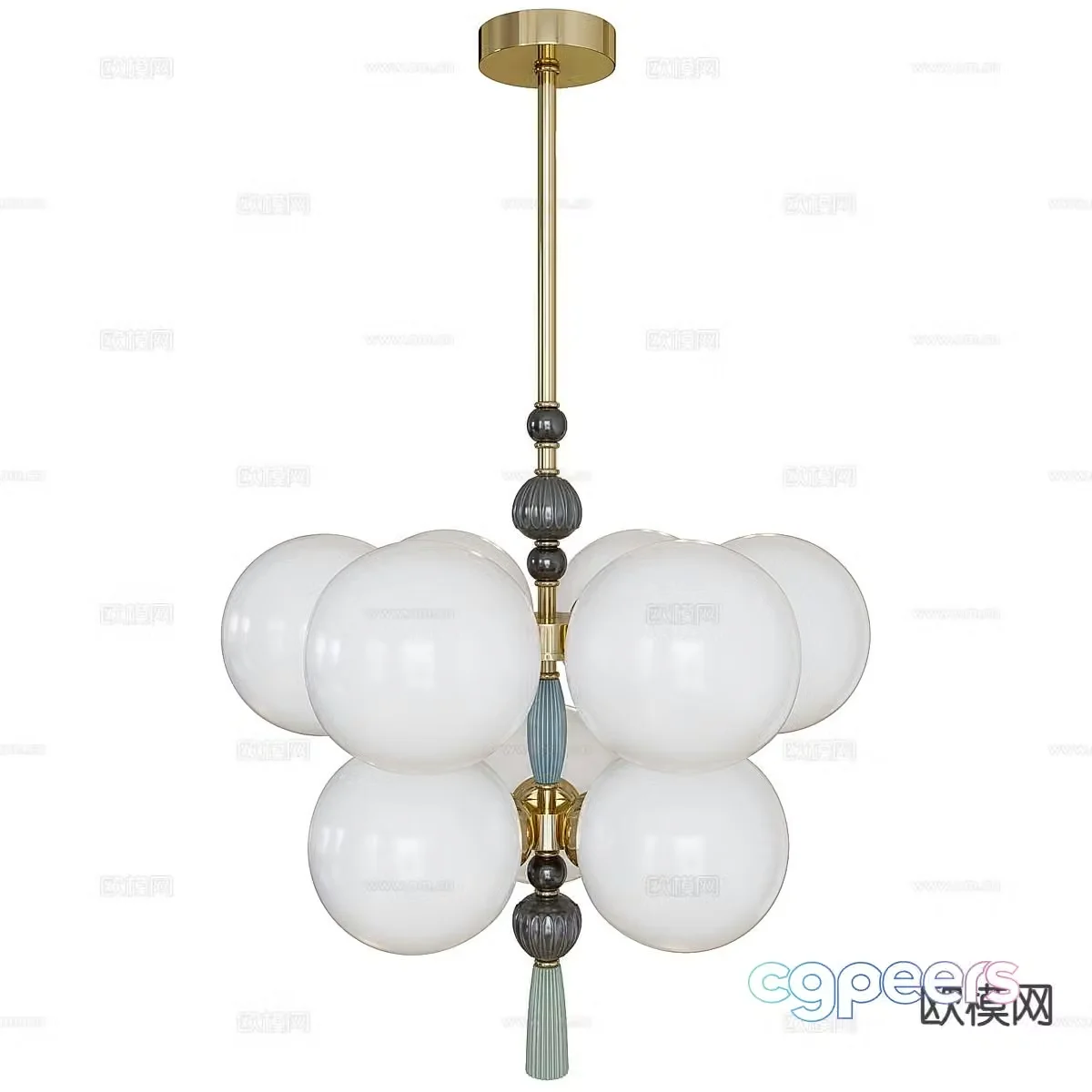 New Chinese style chandelier 3d model