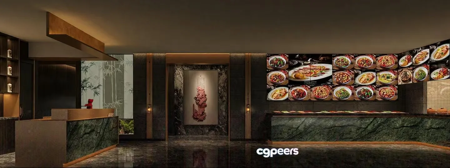 Modern Asian Restaurant 3D Model – 11913 – VRAY Render