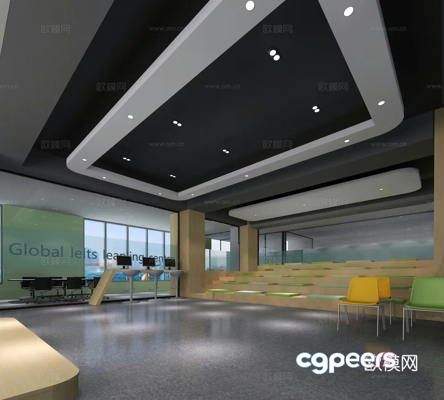 Modern training center multi-purpose hall 3d model