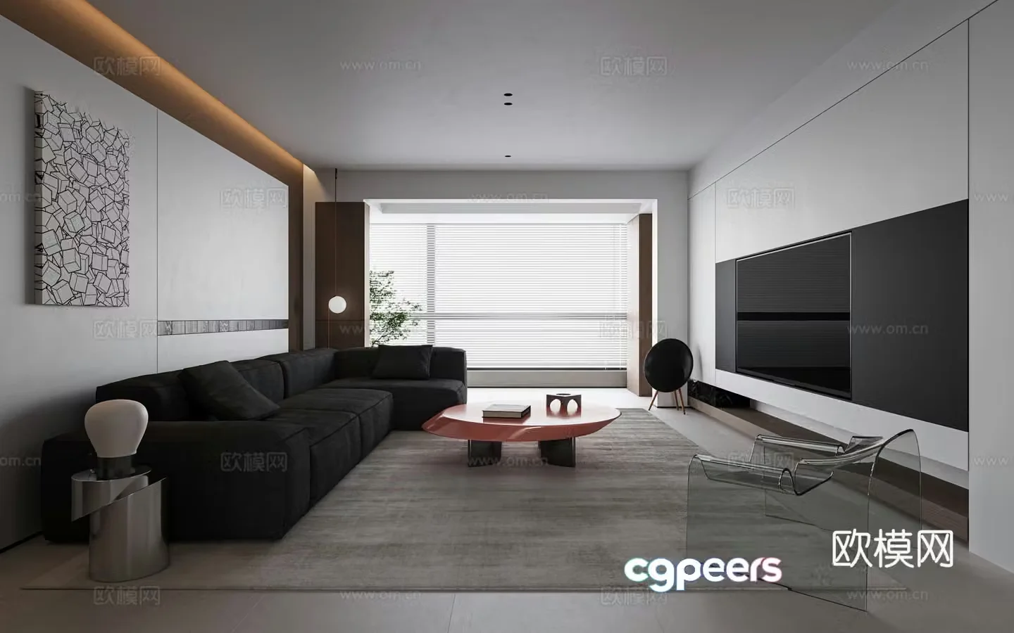 Modern Italian living room 3d model