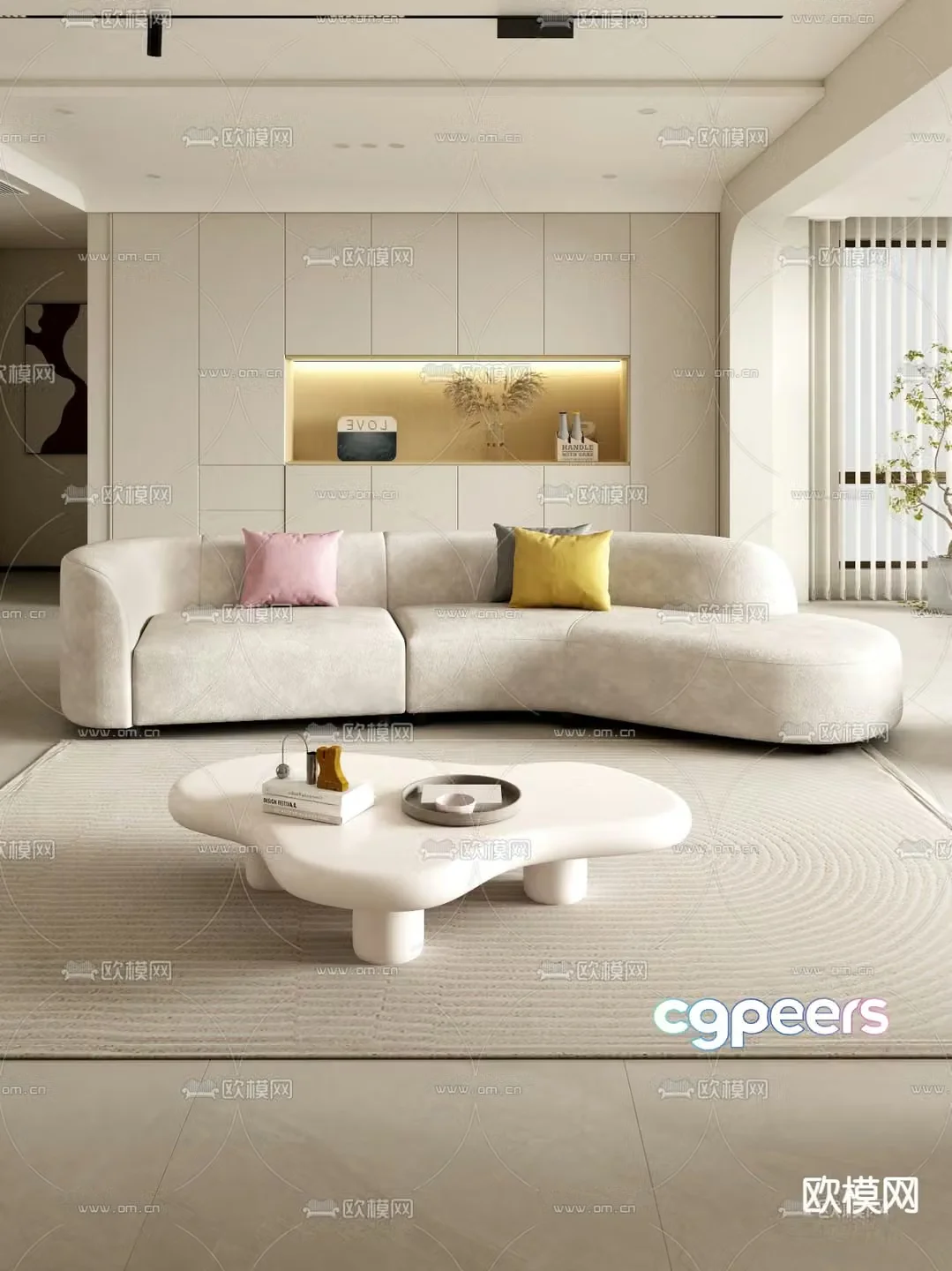 Curved sofa special shaped sofa 3d model