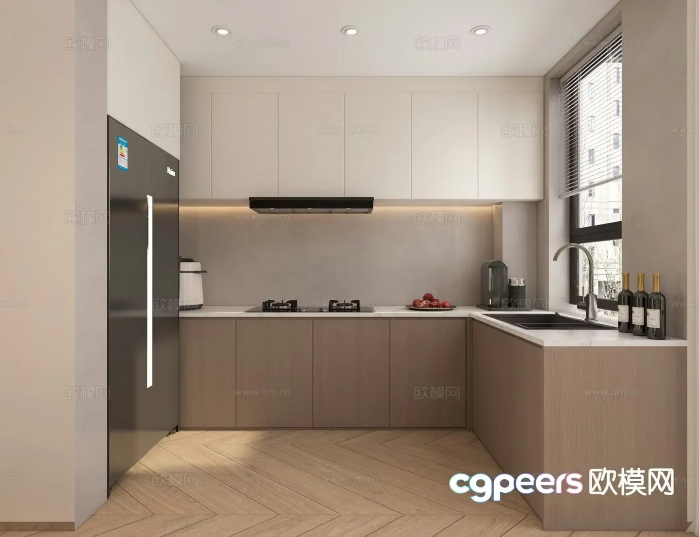 modern kitchen cabinet 3d model