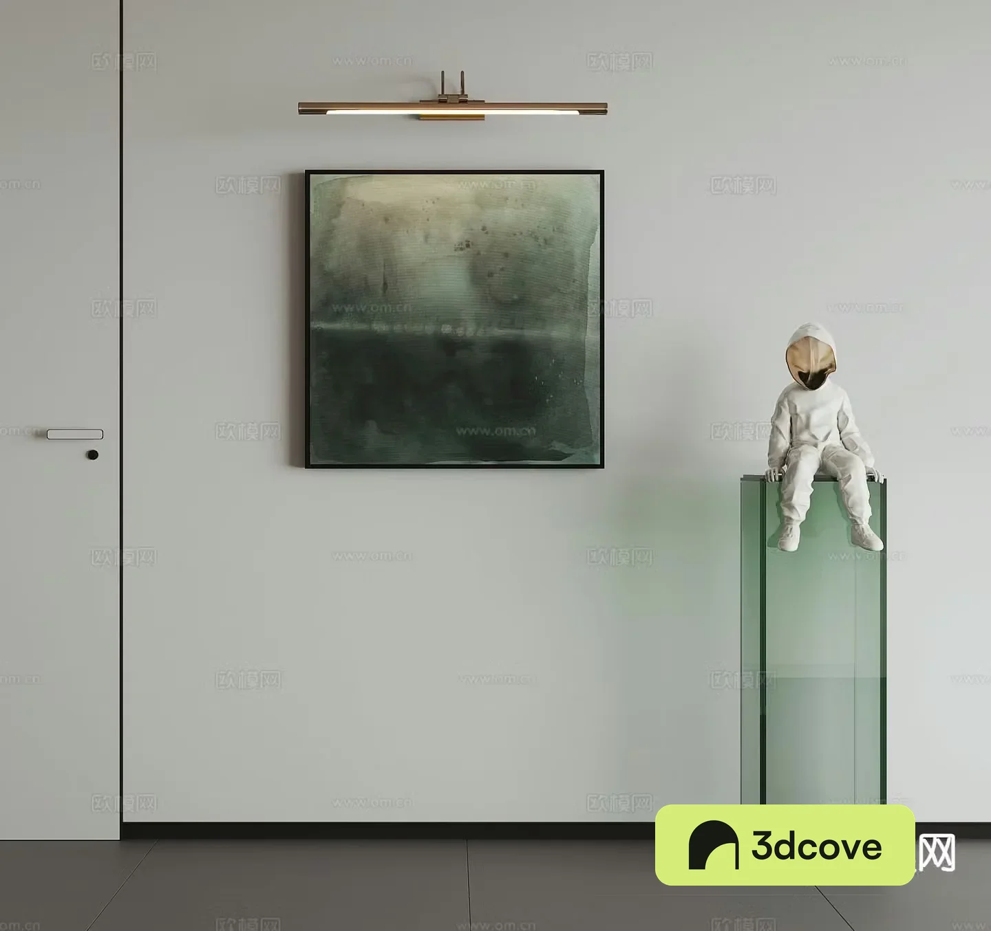 Modern decorative painting oil painting metal pole hanging painting