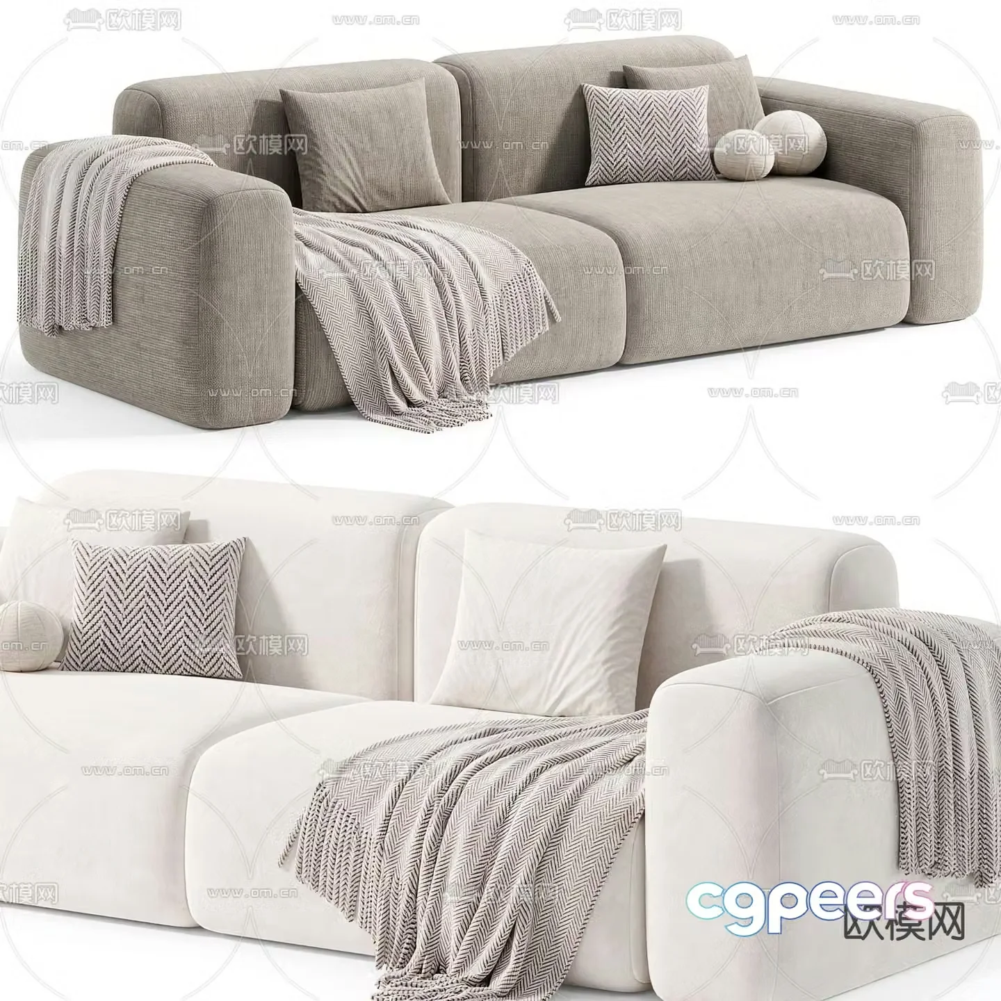 Double sofa 3d model