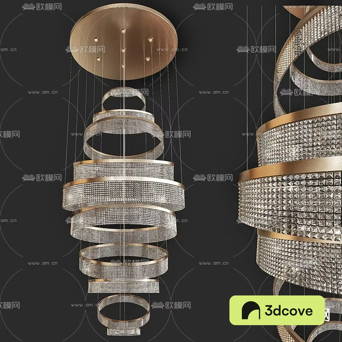 Swirl crystal lamp lobby chandelier decorative lamp