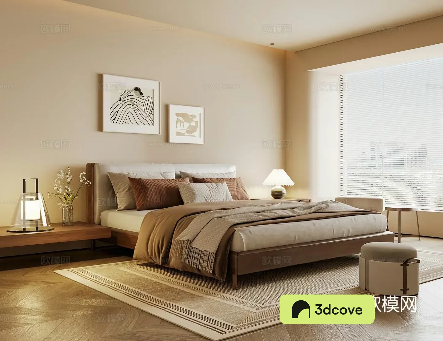Wasabi Middle Ages Home Bedroom Wasabi Wind Bedroom Secondary Bedroom Master Bedroom Bathroom Window Bedroom 3D Model