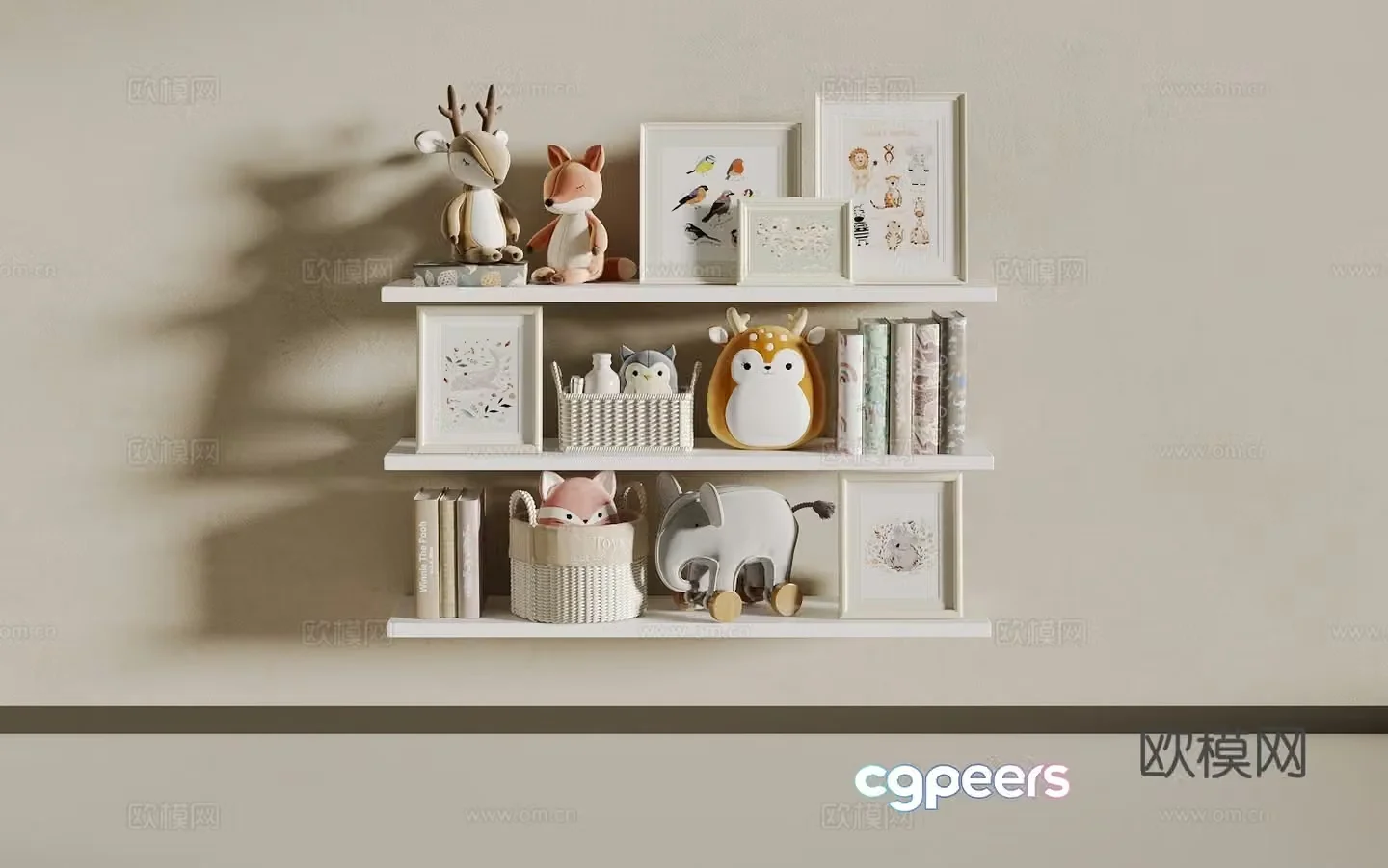Children’s bookshelf 3d model