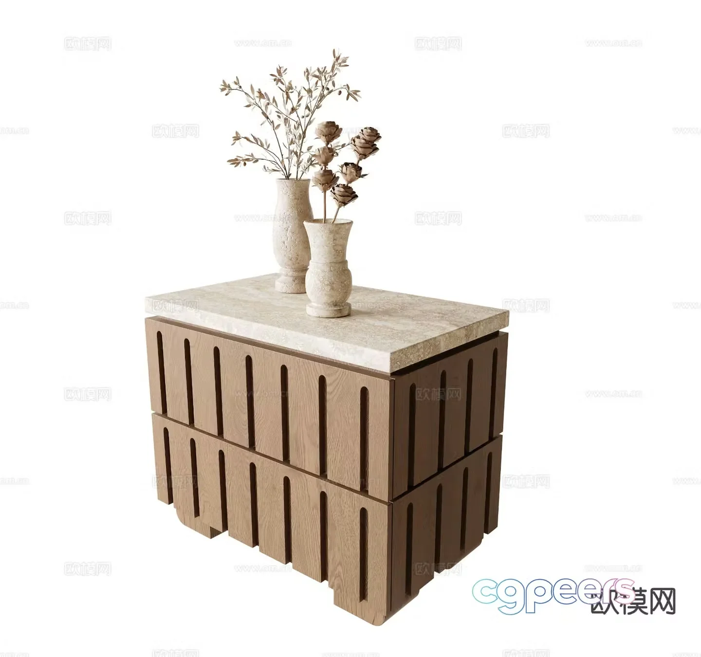 wabi-sabi bedside table 3d model