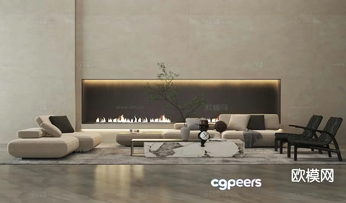 Modern fabric sofa modular sofa 3d model