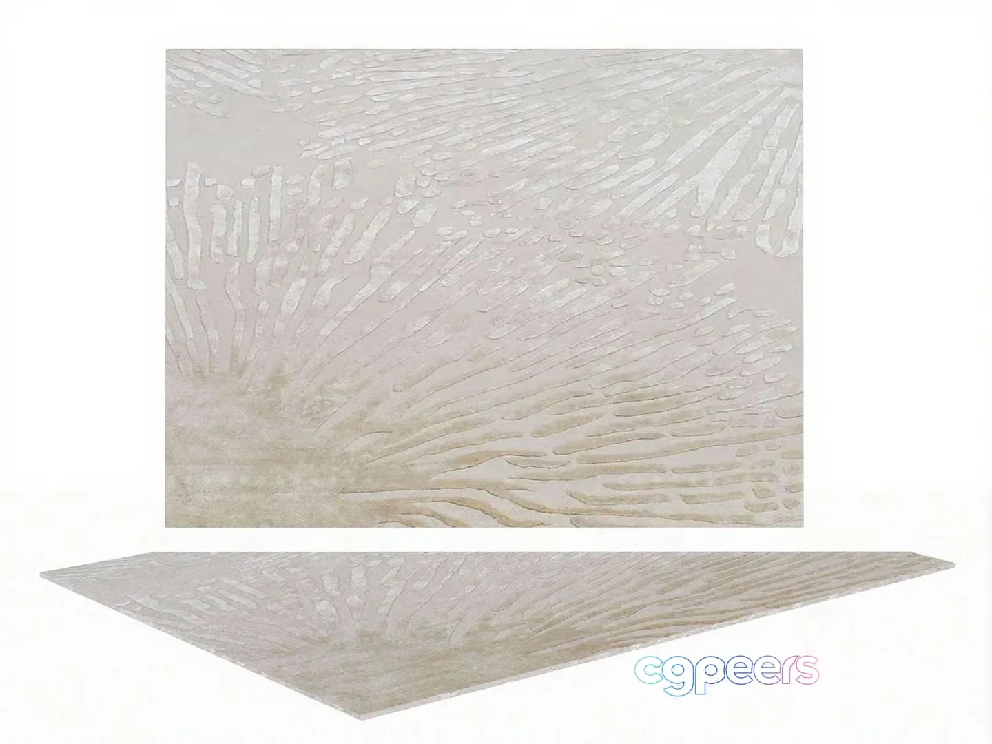 A Textured Beige Rug 3D Model – 7702 – VRAY Render