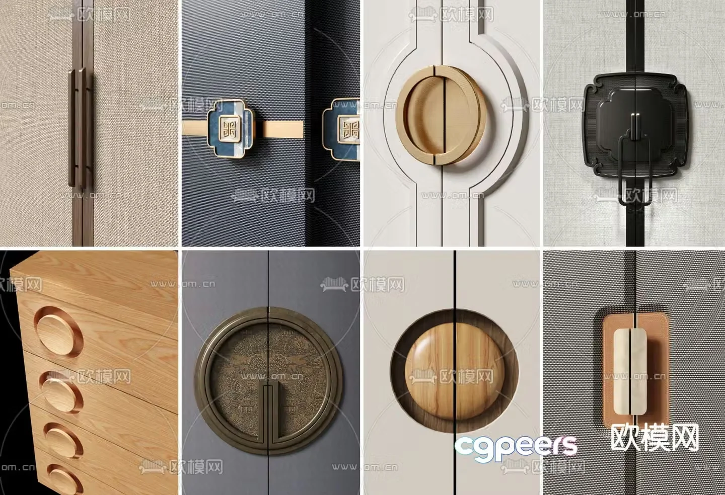 Drawer handle cabinet door handle 3d model