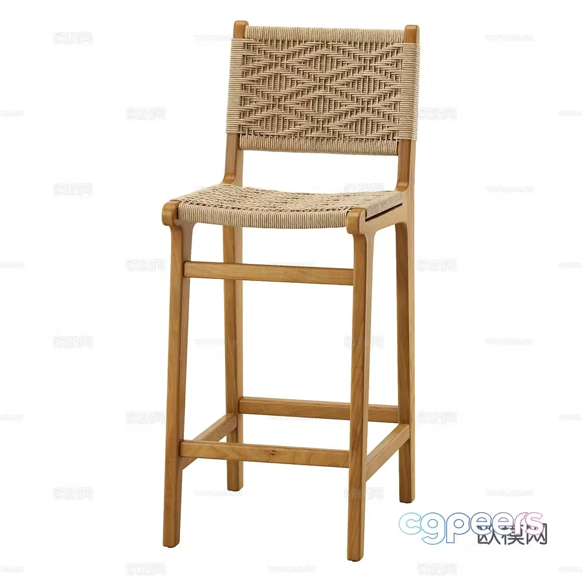 Nordic simple bar stool bar chair simple bar stool bar stool 3D model