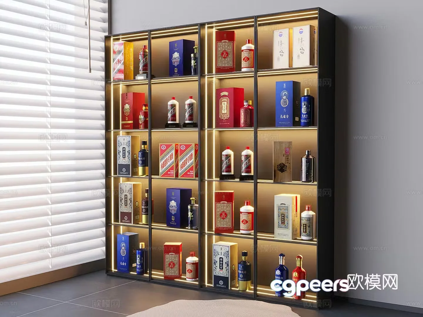 Wine cabinet liquor wine bottle wine 3d model