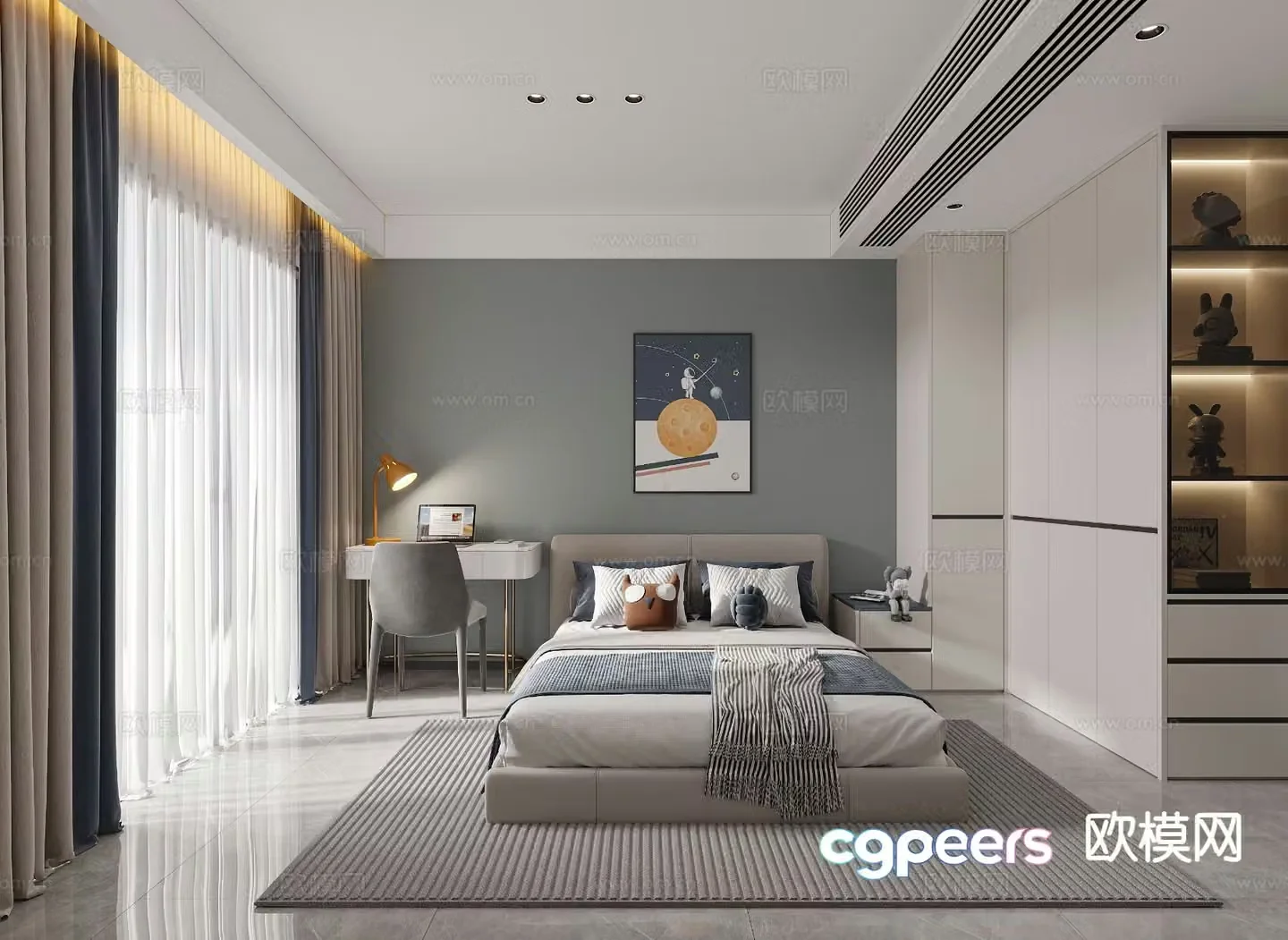 Modern bedroom boy’s room 3d model