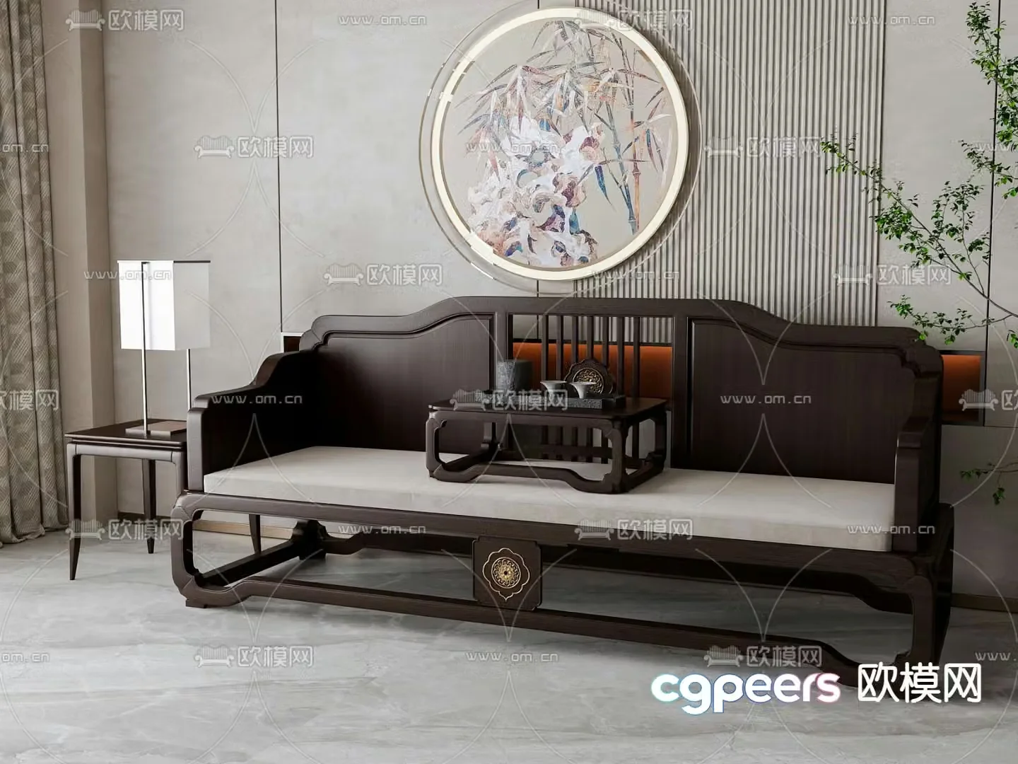 New Chinese style Arhat bed 3D model