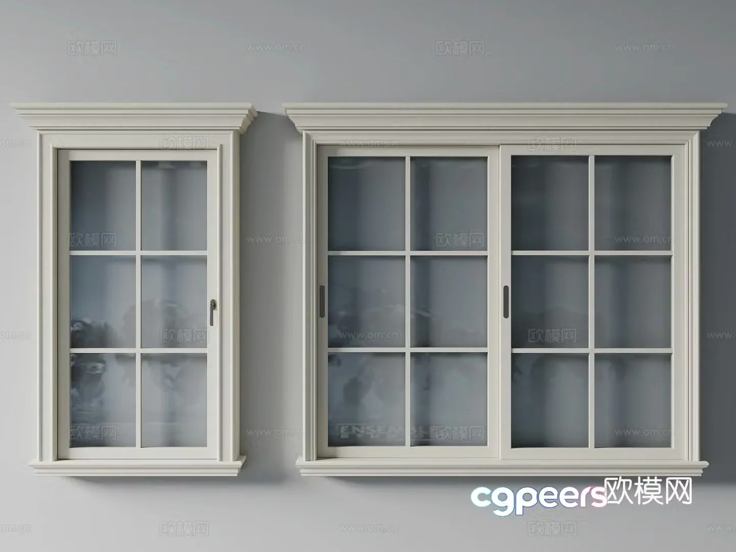 Simple European Window Line 3D Model