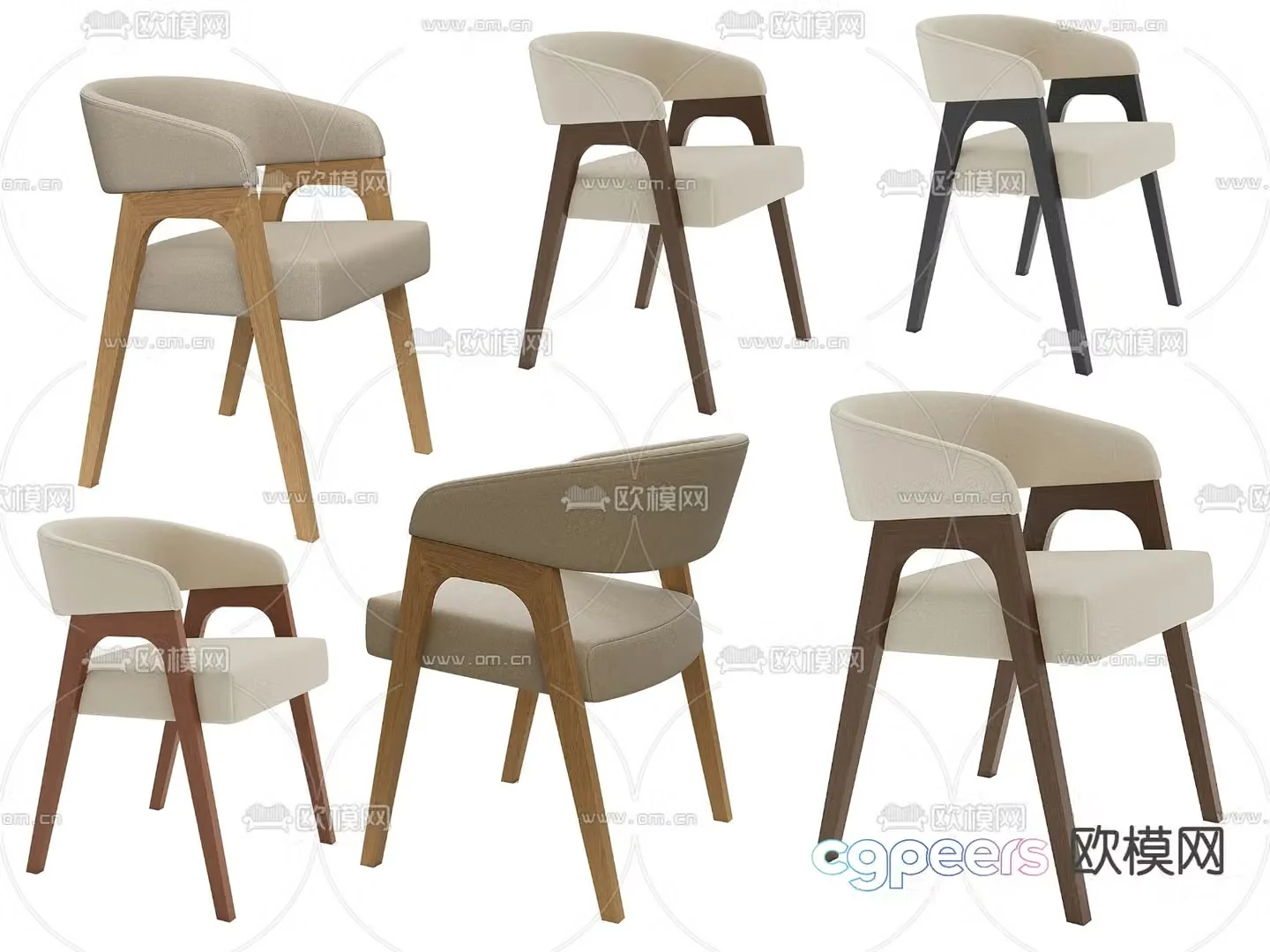 Wabi-sabi chair leisure chair 3d model